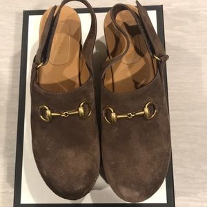 Gucci Clogs (New Acero) Brown suede